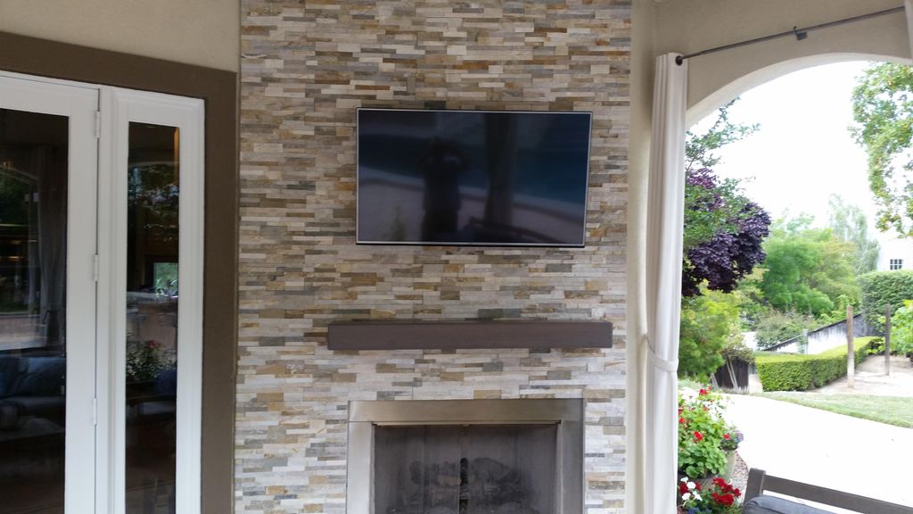 New tile and mantle.