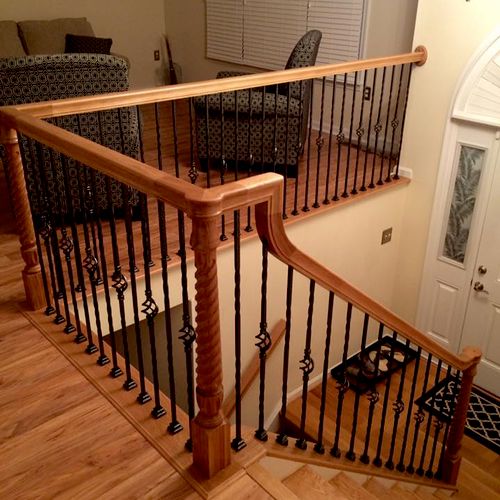Look how elegant this stair remodel is for this sp