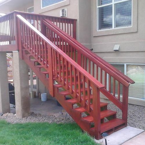 Custom Stairs with gate to existing deck.
