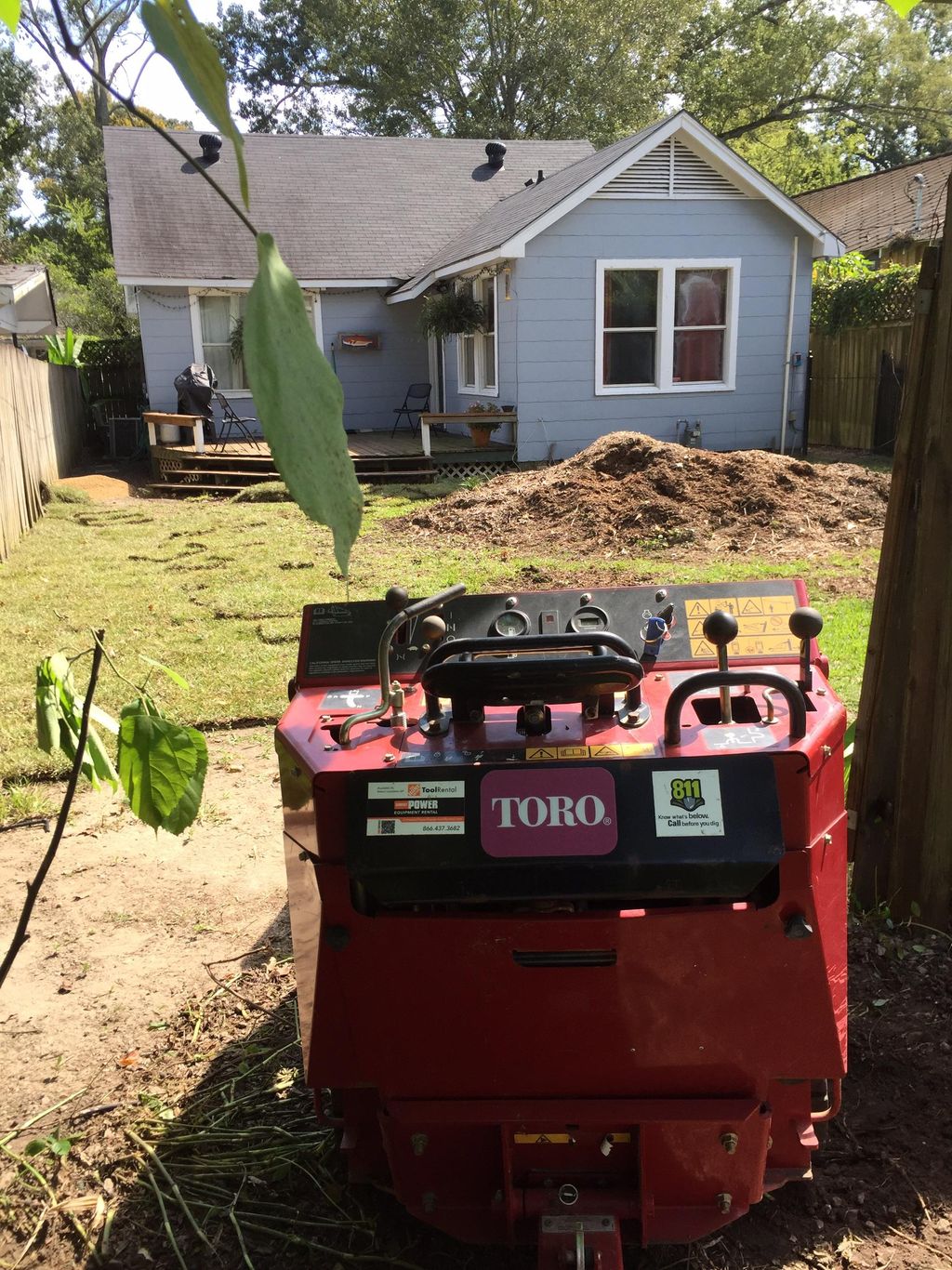 More removal of excess tree mulch.