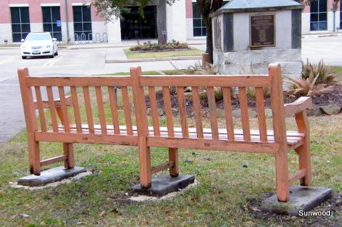 Teak bench before paint removal
and leg repair