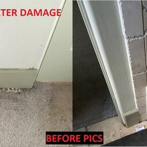 Water Damage Repair job - water intrusion from the