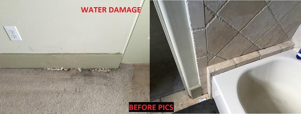 Water Damage Repair job - water intrusion from the