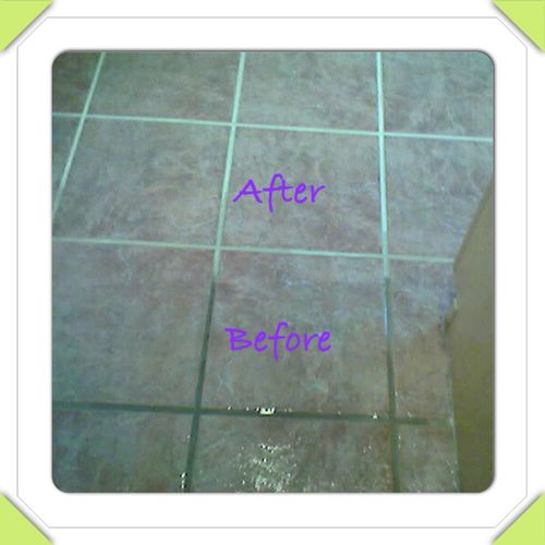 Before and after our tile cleaning