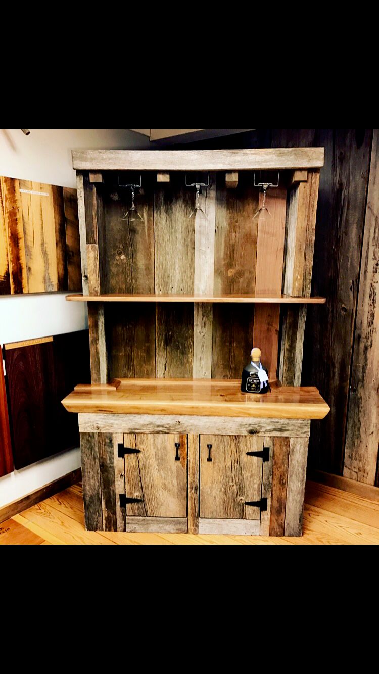 Reclaimed Barn Siding Mini Bar