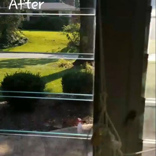 Before and after pics of window cleaning.