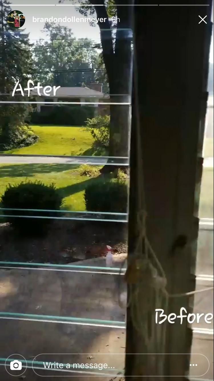 Before and after pics of window cleaning.