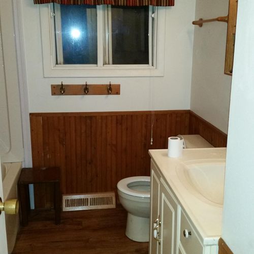 Before of a bathroom in a recent home rehab