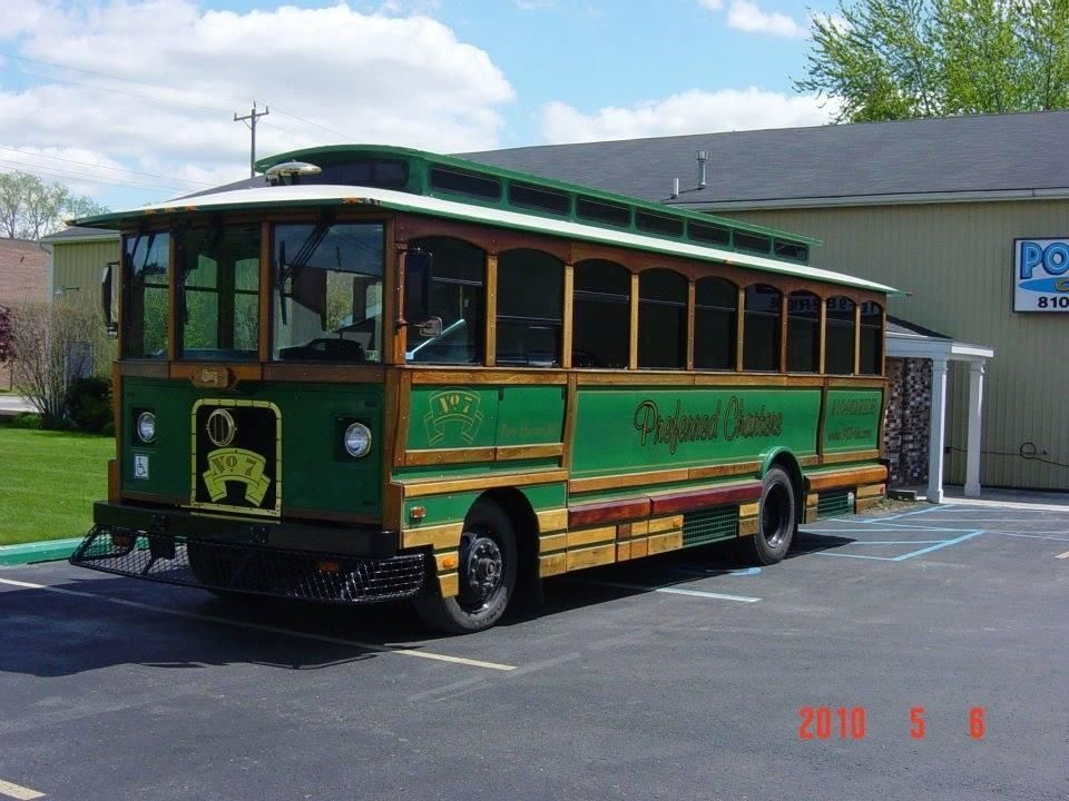Trolley perfect for weddings and special events.