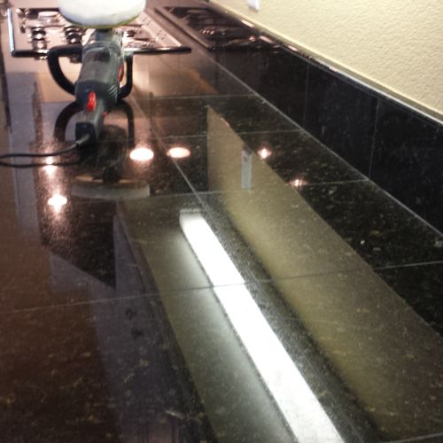 Counter tops remove hard water minerals/ stain, se