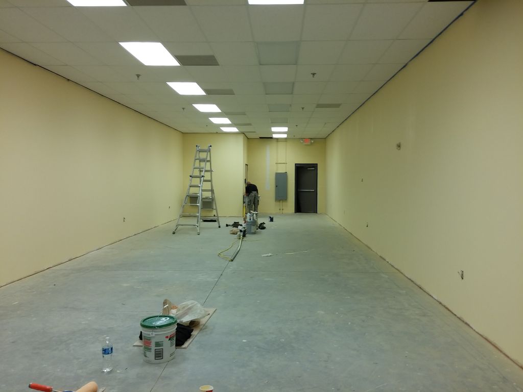 Painted commercial space, walls are 11' high and b