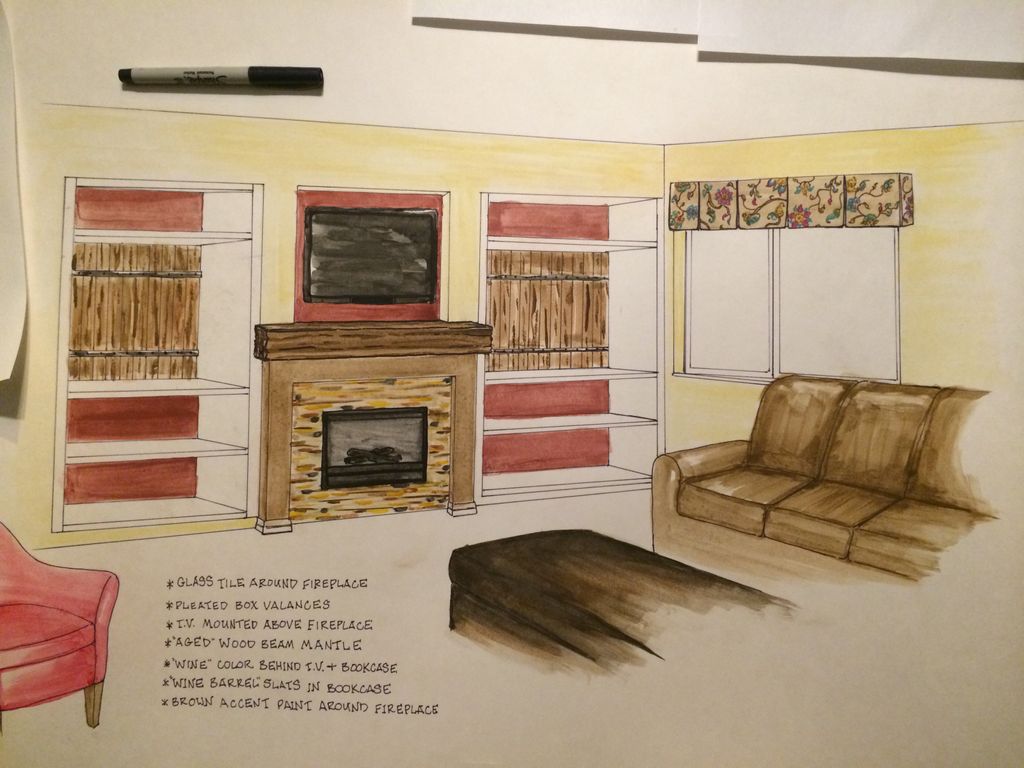 HED Studios 3D Rendering of the clients living roo