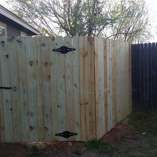 Another pine fence with 4ft wide gate.