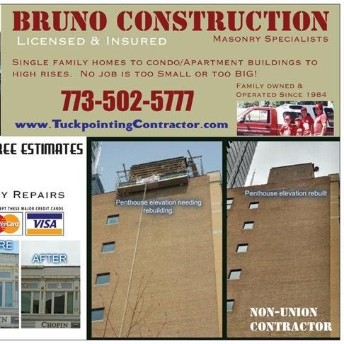 BRUNO CONSTRUCTION Tuckpointing & Masonry