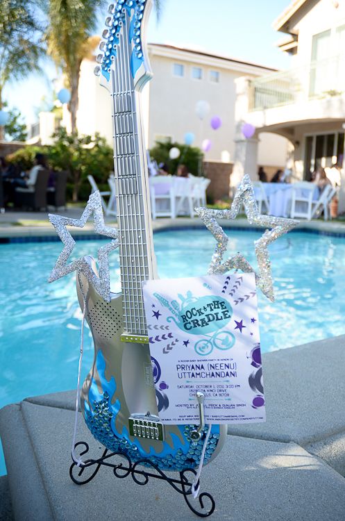 Rockstar baby shower party with custom party theme