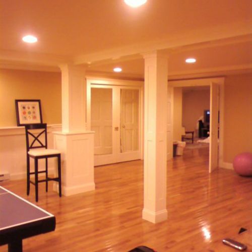The finished basement