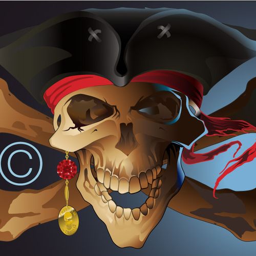 laughing pirate skull created in illustrator CS4