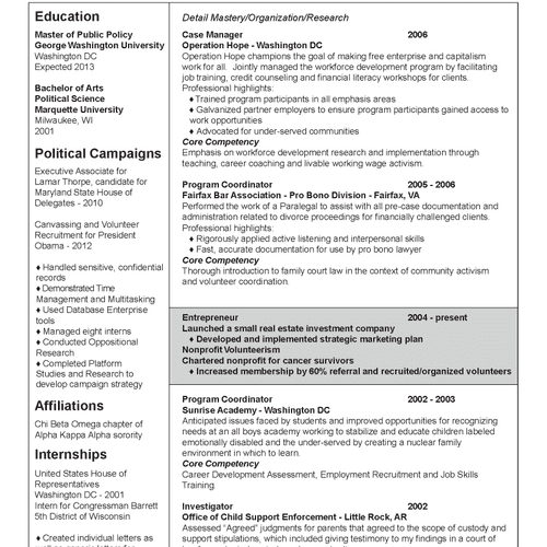 The Publication Style Resume Pg. 2