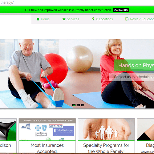 Website created for Physical Therapy Company that 