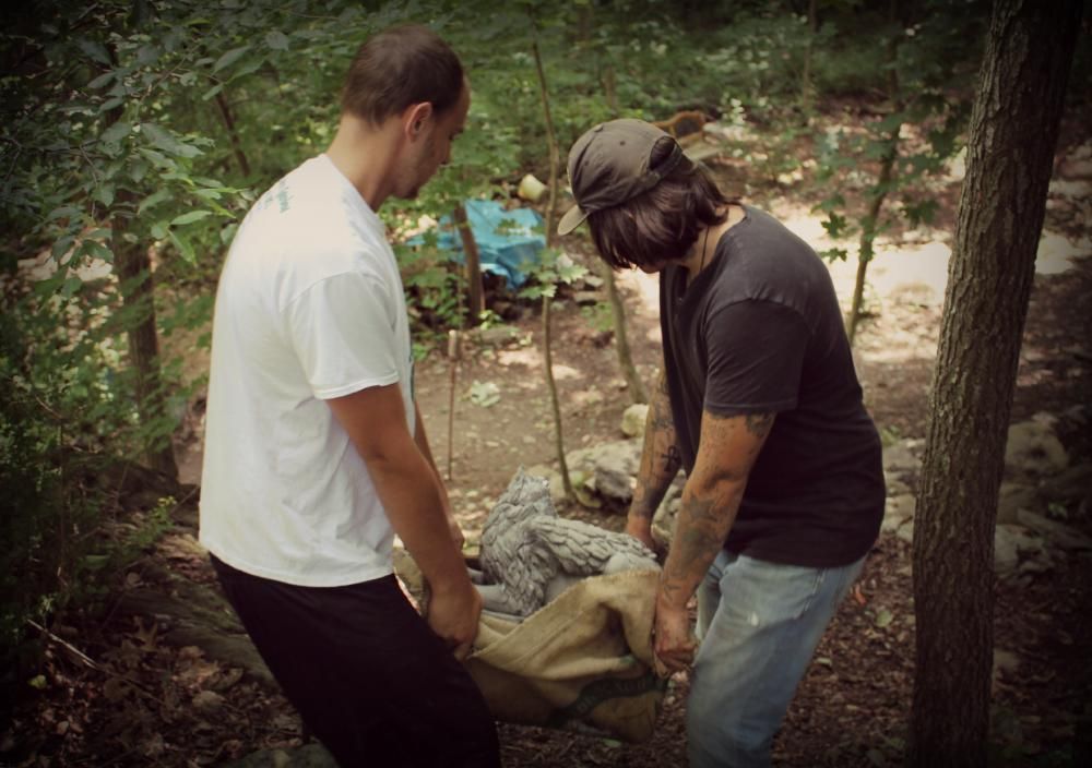 Team members Colin and Bruce at work