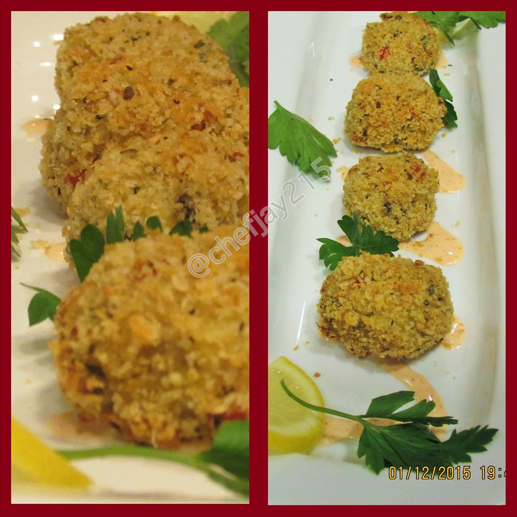 Crab balls, sriracha aioli