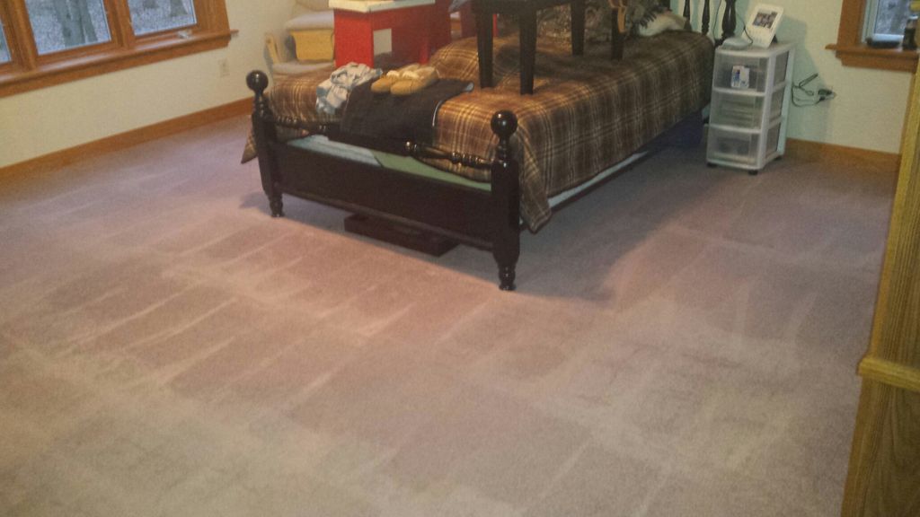 After shampooing of bedroom carpet