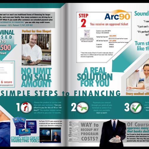 Inside of sales brochure for payment processing co