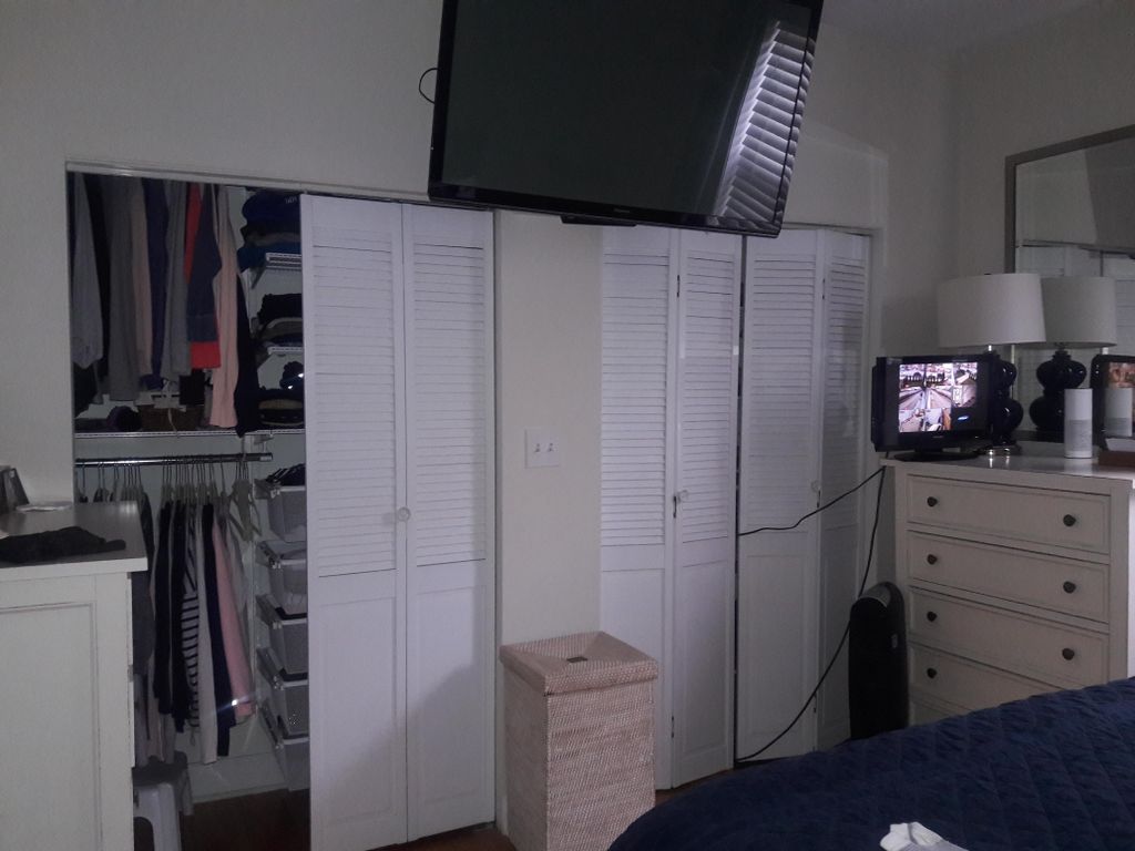 old bi-fold door &one tv