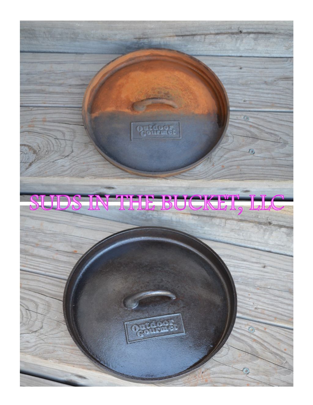 This rusted cast iron pot was brought back to life