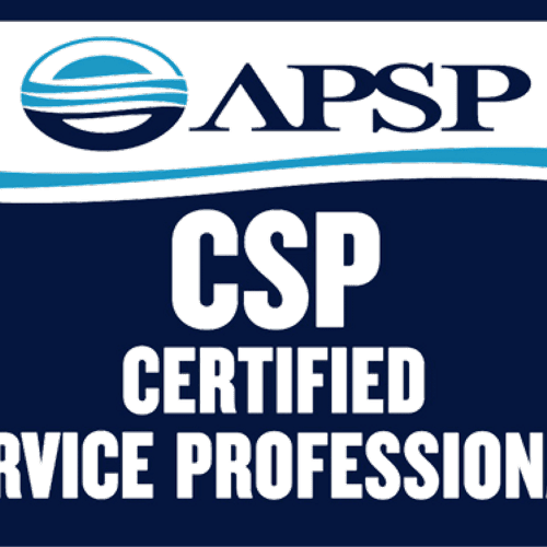 APSP certified Service Professional on staff