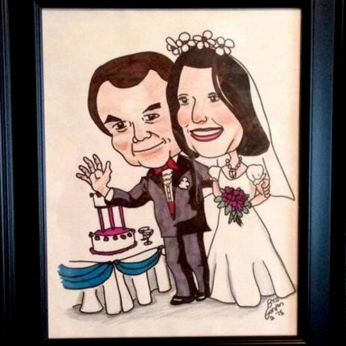 Wedding caricature  I was commissioned to do for a