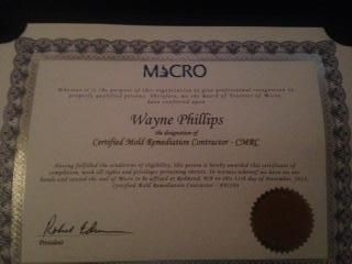 CMRC (Certified Mold Contractor Certificate)