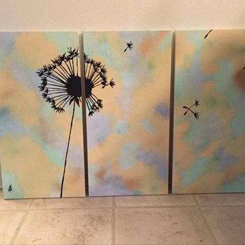 acrylic on three 12x24" wrapped canvases