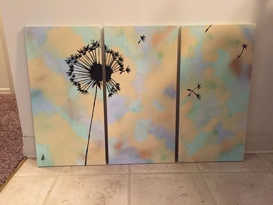 acrylic on three 12x24" wrapped canvases