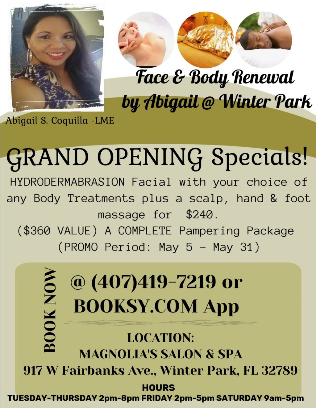 Face and Body Renewal by Abigail @ Winter Park