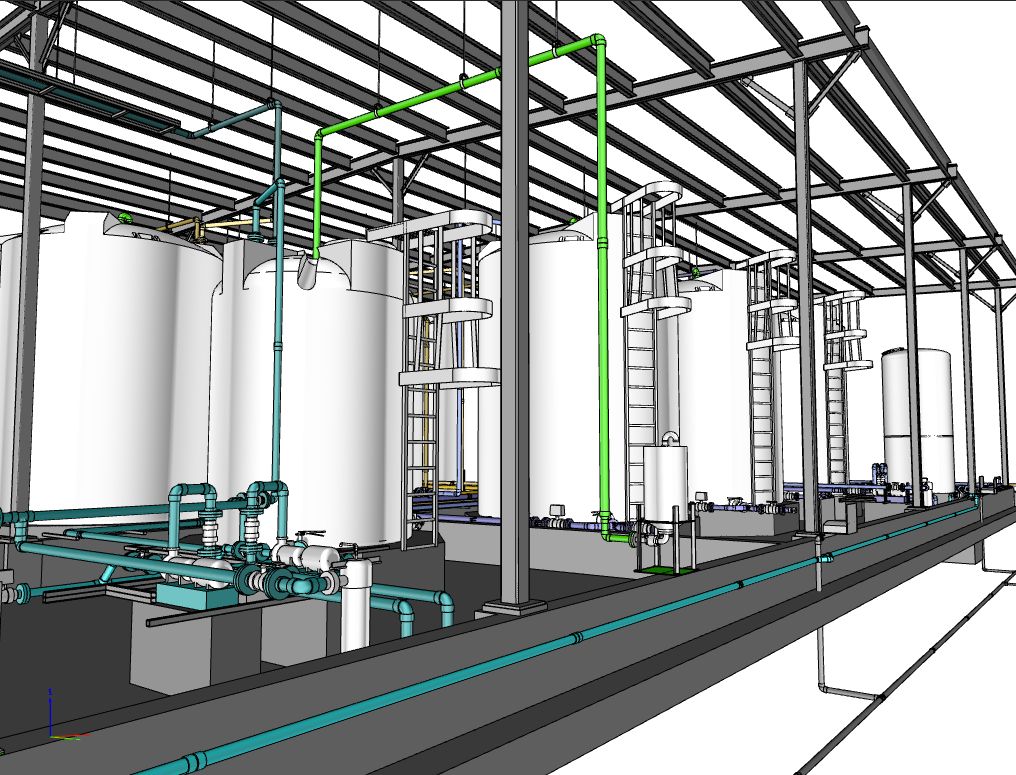 3D Modeling of a chemical storage and pumping pavi