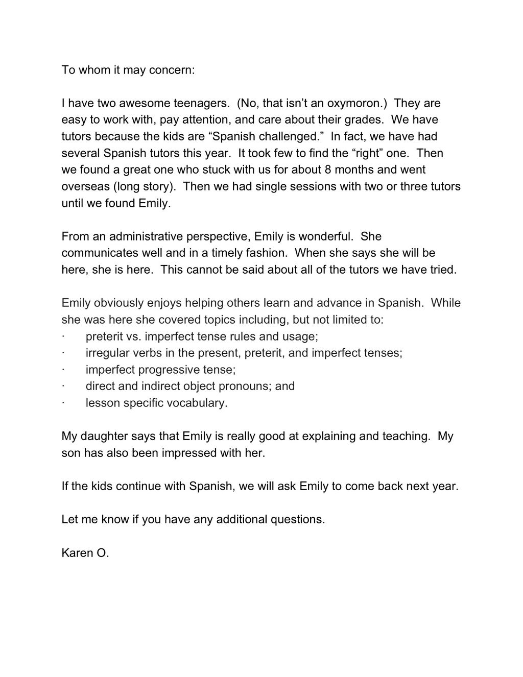 Client's Review from 6/2015