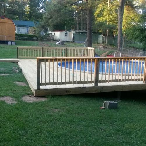 This was a pool deck project for a 24' above groun