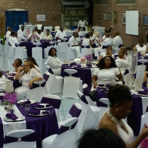 Guests at the all white party