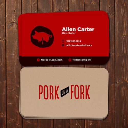 Logo Design and Printed Business cards for Pork on