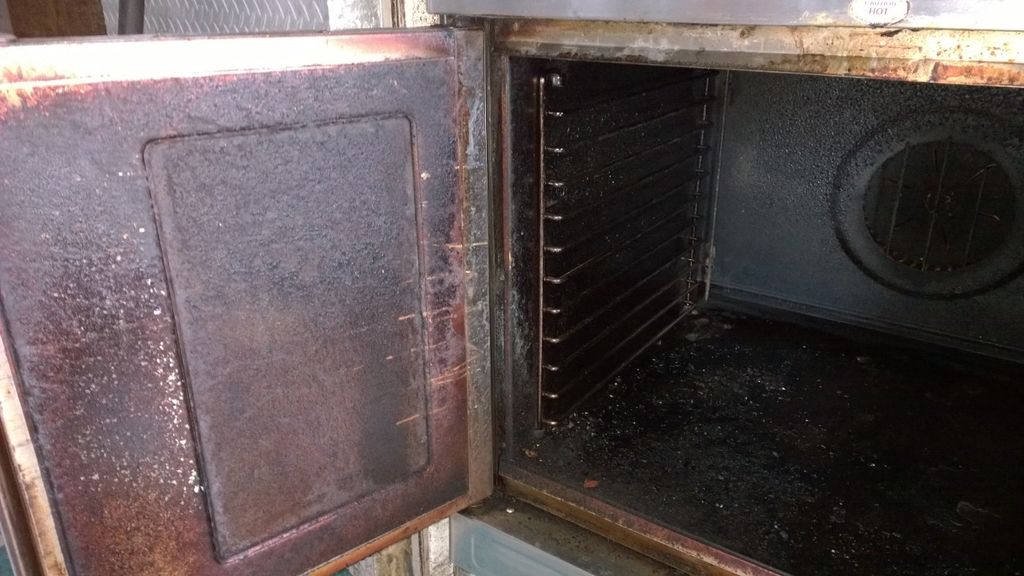 Before cleaning commercial oven