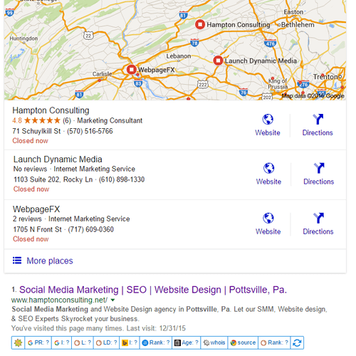 We ranked our own site #1 on Google Maps and #1 in