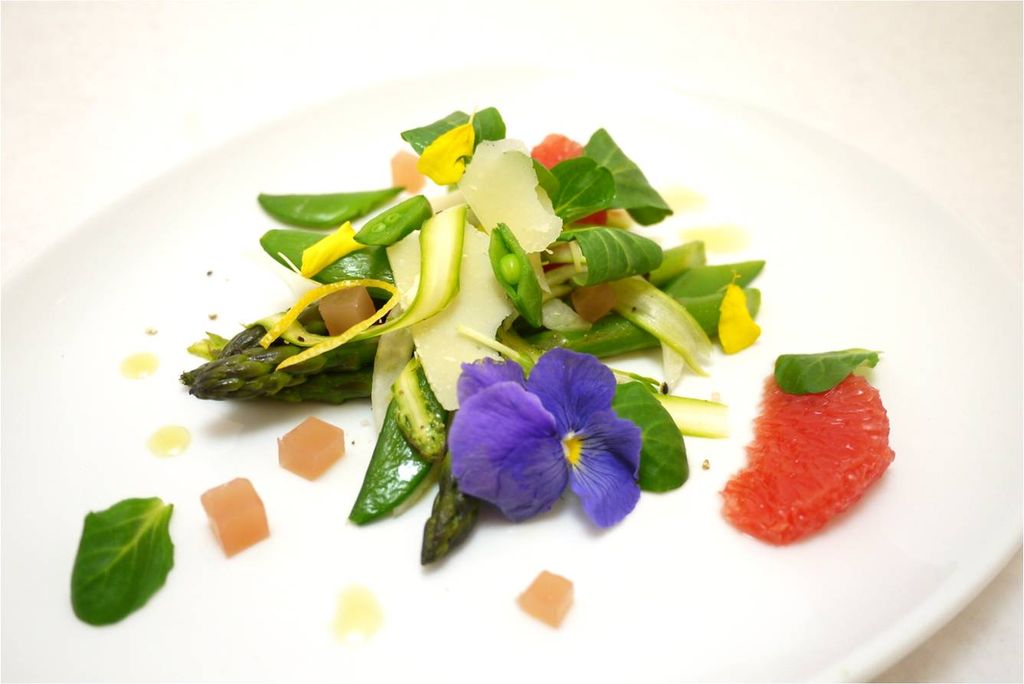 Shaved asparagus and citrus salad