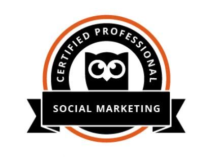 I am certified as a social media marketer through 