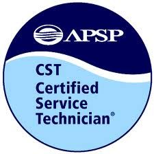 APSP Certified Service Technician on staff 