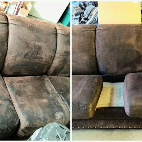 Sofa: Before (Left) and After (Right)