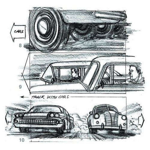 storyboard sequence, pencil