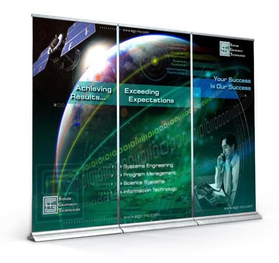 This is a 3-panel pop up exhibit we designed for a