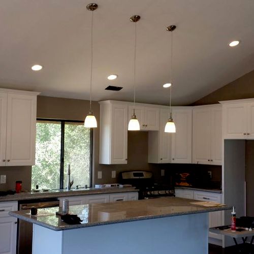 New kitchen pendant and can lighting!