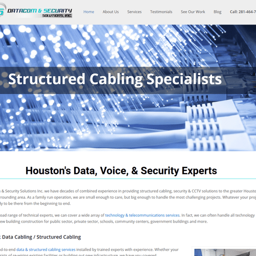 Telecom wiring vendor with an optimized site that 